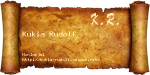 Kukla Rudolf névjegykártya